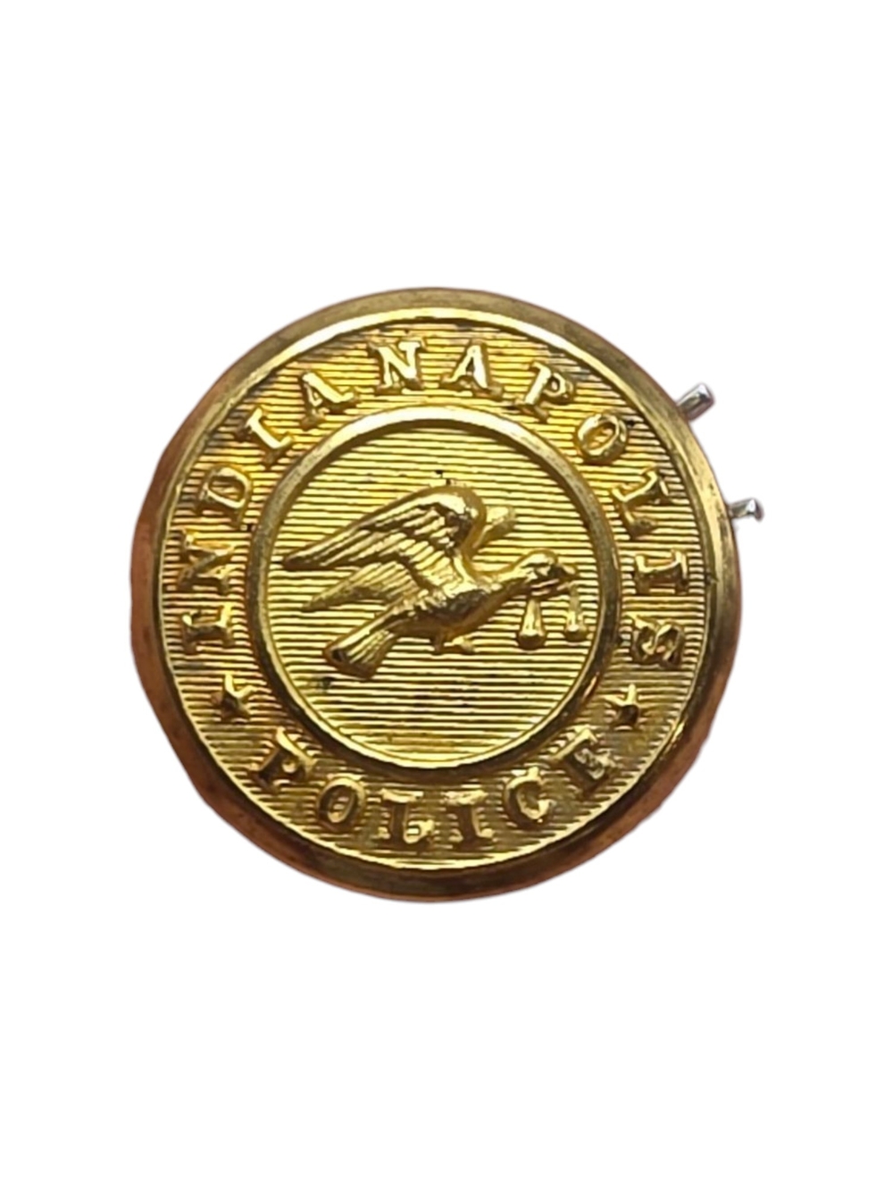 Vintage Indianapolis, IN Police Officer 1" Superior Quality Gold Tone Metal